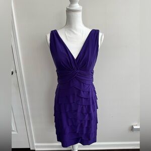 Jones New York Purple Layered Mini Dress